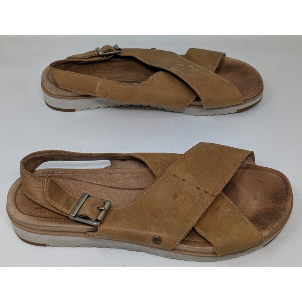 UGG Kamile Leather Slingback Strap Platform Sandals Women's Size 8.5 1092259